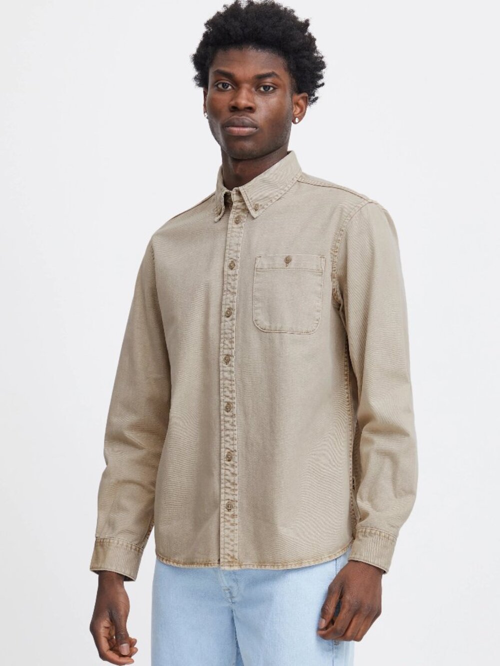 Blend Tan Denim Long Sleeve Shirt